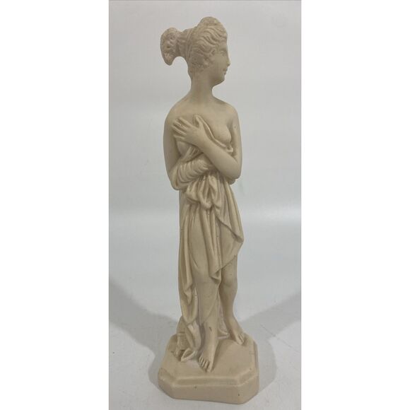 Hand Carved Italian Marble Alabaster Sculpture Venus Goddess Of Youth 8.75” - Picture 1 of 13
